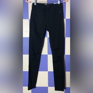 NWT Topshop Super Soft Ankle Grazer Leigh Jeans in Distressed Black- Size 4 /26